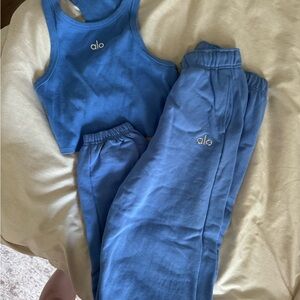 ALO Yoga Light Blue Lounge Set